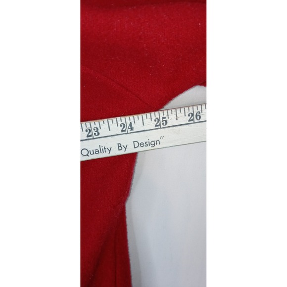 International Scene Red Wool Blend Jacket Button Front Pockets Made in Austria - Picture 6 of 9